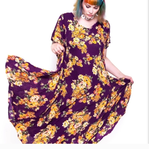 Woman Within Plus Size Colorful Maxi Dress - Picture 11 of 11